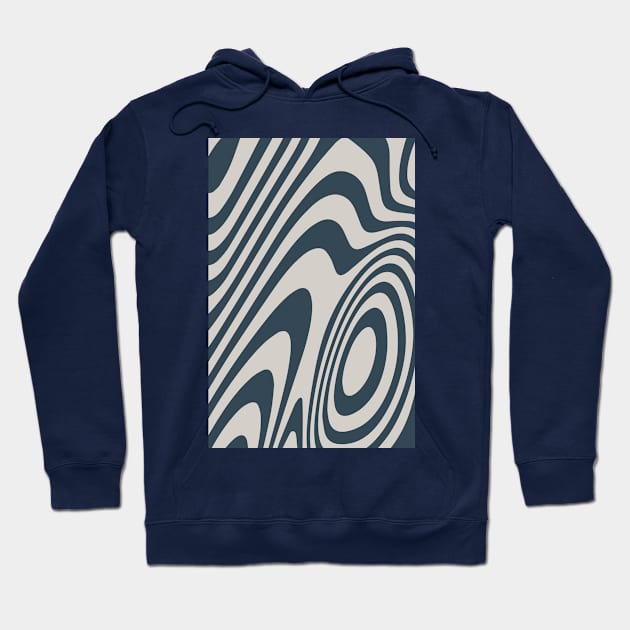 Blue Grey Zebra Grooves Abstract Pattern Art Hoodie by love-fi